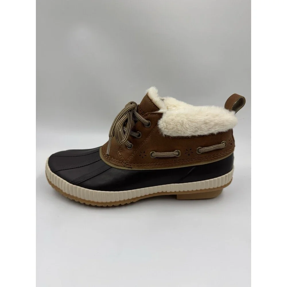 JSport Women's Mary Faux Fur Trimmed Slip On Duck Boots Size 7 M Waterproof